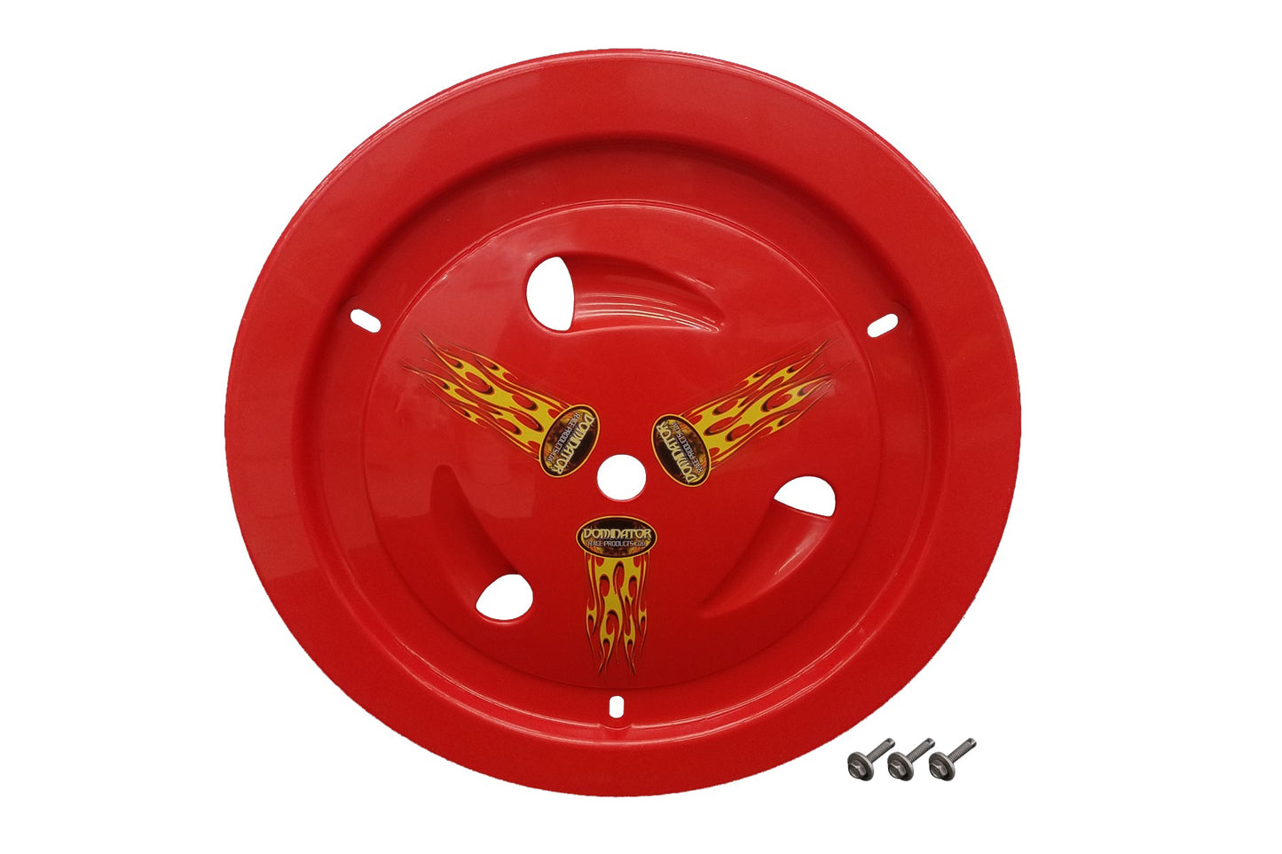 DOMINATOR RACE PRODUCTS Wheel Cover Bolt-On Red DOMINATOR RACE PRODUCTS