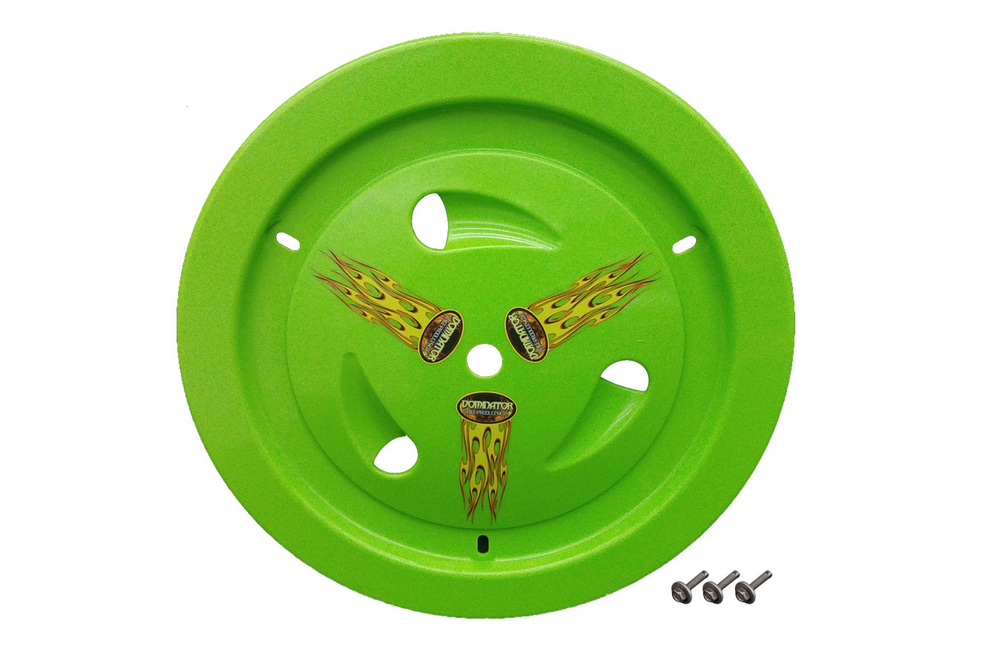 DOMINATOR RACE PRODUCTS Wheel Cover Bolt-On Xtr Green DOMINATOR RACE PRODUCTS