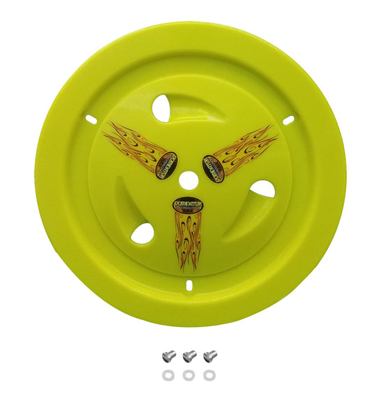 DOMINATOR RACE PRODUCTS Wheel Cover Dzus-On Fluo Yellow DOMINATOR RACE PRODUCTS