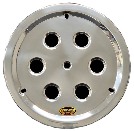 DOMINATOR RACE PRODUCTS Wheel Cover Hole Vent Alum Bolt 15in Polished DOMINATOR RACE PRODUCTS