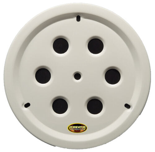 DOMINATOR RACE PRODUCTS Wheel Cover Hole Vent Alum Bolt 15in White DOMINATOR RACE PRODUCTS