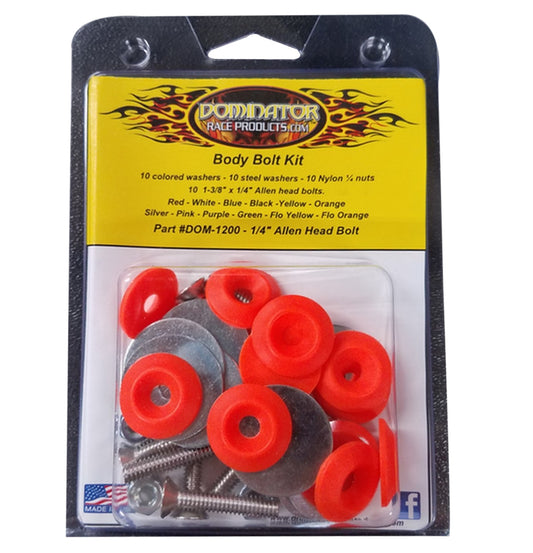 DOMINATOR RACE PRODUCTS Body Bolt Kit Flou Orange Allen Head DOMINATOR RACE PRODUCTS