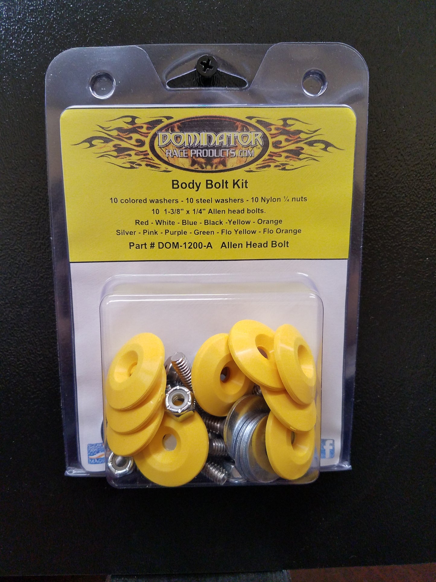 DOMINATOR RACE PRODUCTS Body Bolt Kit Yellow Allen Head DOMINATOR RACE PRODUCTS