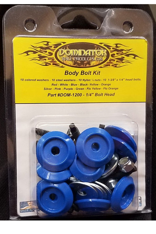 DOMINATOR RACE PRODUCTS Body Bolt Kit Blue Hex Head DOMINATOR RACE PRODUCTS