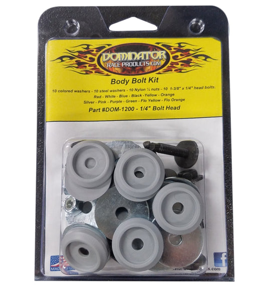 DOMINATOR RACE PRODUCTS Body Bolt Kit Gray Hex Head DOMINATOR RACE PRODUCTS