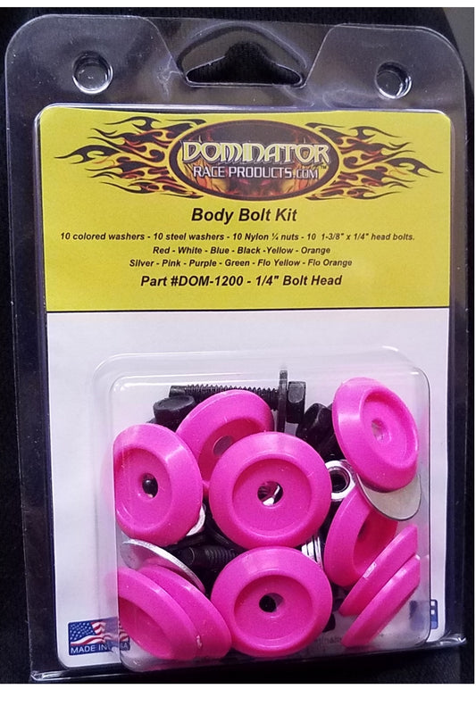 DOMINATOR RACE PRODUCTS Body Bolt Kit Pink Hex Head DOMINATOR RACE PRODUCTS