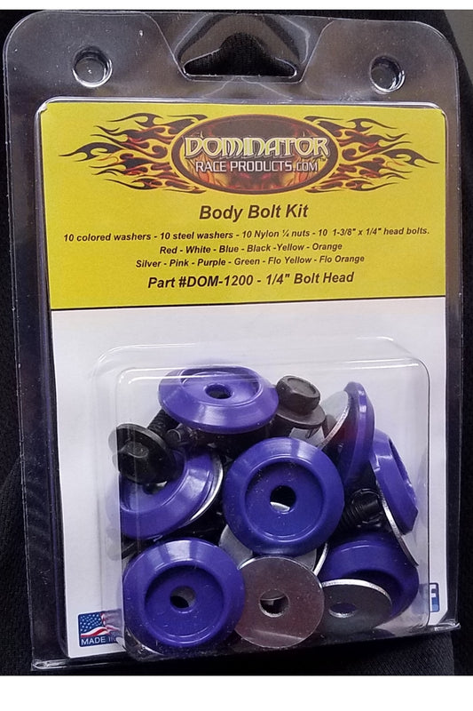 DOMINATOR RACE PRODUCTS Body Bolt Kit Purple Hex Head DOMINATOR RACE PRODUCTS