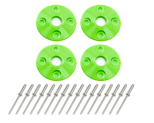 DOMINATOR RACE PRODUCTS Scuff Plate Plastic 4pk Xtreme Green DOMINATOR RACE PRODUCTS