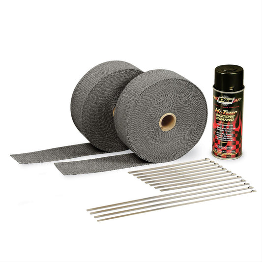 DESIGN ENGINEERING 2in Exhaust Wrap Kit Blk w/Blk Silicone Coating DESIGN ENGINEERING