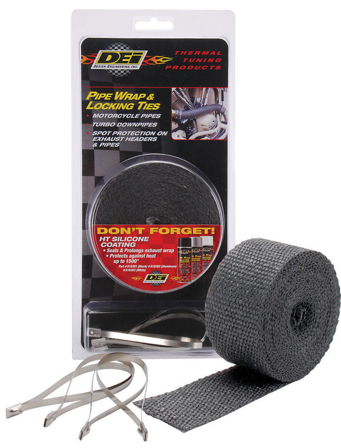 DESIGN ENGINEERING Exhaust Wrap Kits-Kit - Pipe Wrap & Locking Tie DESIGN ENGINEERING