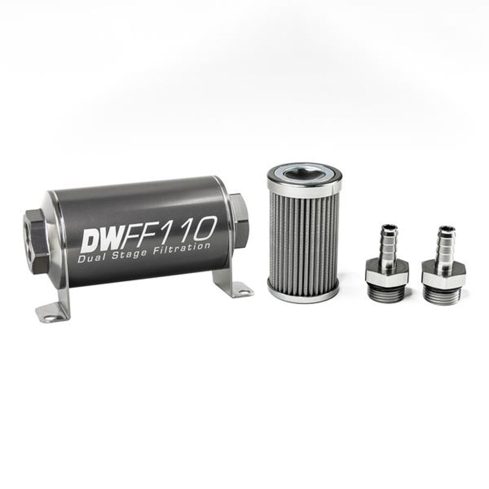 DEATSCHWERKS In-line Fuel Filter Kit 3/8 Hose Barb 100-Micro DEATSCHWERKS