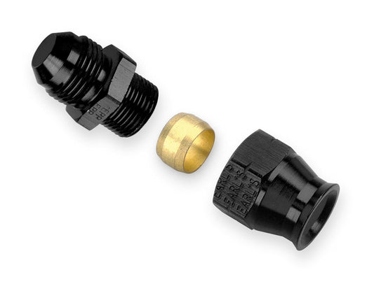 EARLS #6 Male to 3/8in Alum Tubing Adapter Black EARLS