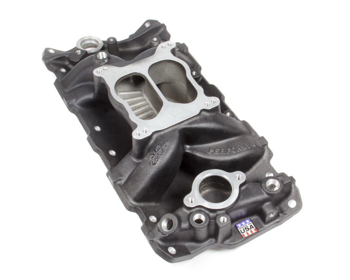 EDELBROCK SBC Performer Air Gap Manifold - 262-400 Black EDELBROCK