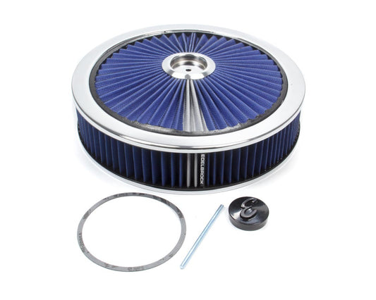 EDELBROCK Air Cleaner Kit - 14in Dia. Breathable - Blue EDELBROCK