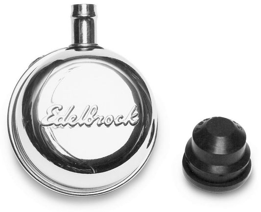 EDELBROCK Round Breather w/90 Deg. Nipple EDELBROCK