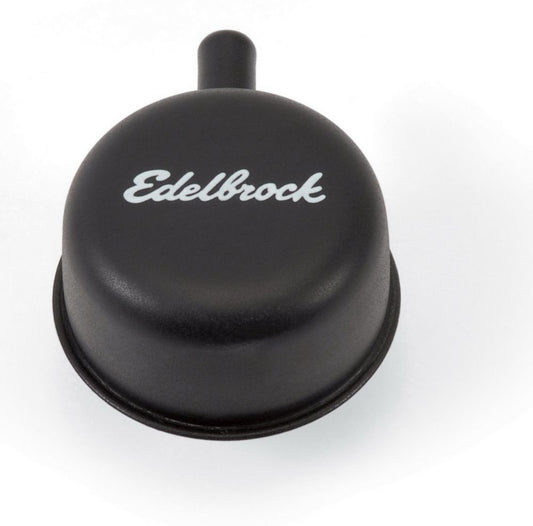 EDELBROCK Round Cap w/Nipple Black EDELBROCK