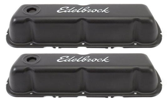 EDELBROCK Valve Cover Kit SBF Signature Series Black EDELBROCK