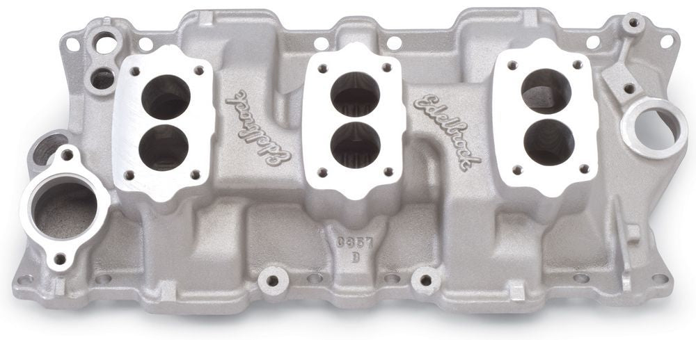 EDELBROCK SBC Three Deuce Manifold - 262-400 EDELBROCK