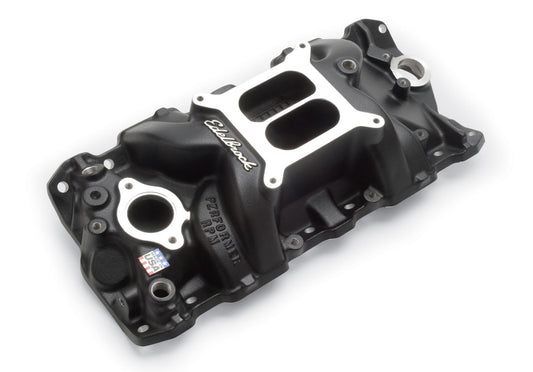 EDELBROCK SBC Performer RPM Manifold - Black EDELBROCK