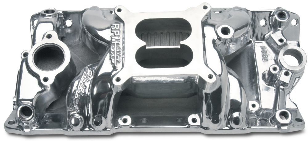 EDELBROCK SBC Performer RPM A/G Manifold - Polished 7501 EDELBROCK