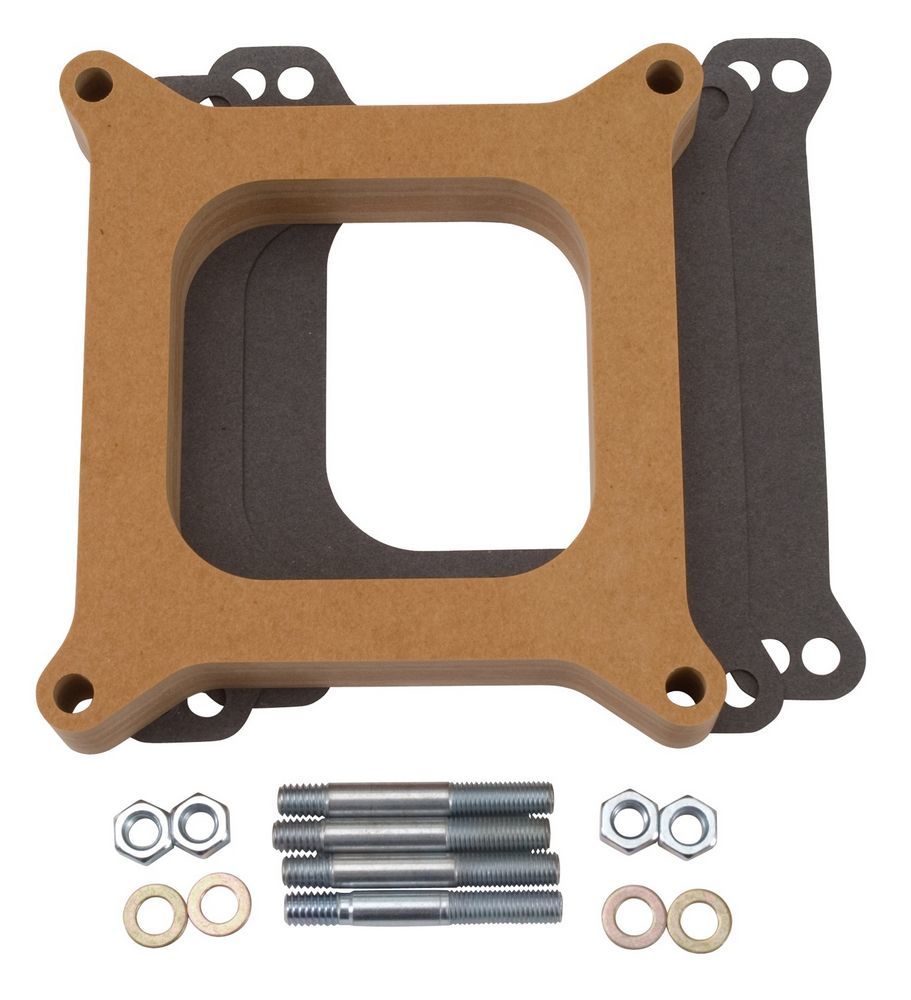 EDELBROCK Carburetor Spacer - 1in Thick - Wood EDELBROCK