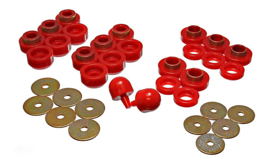 ENERGY SUSPENSION Body Mount Bushings Jeep Red ENERGY SUSPENSION