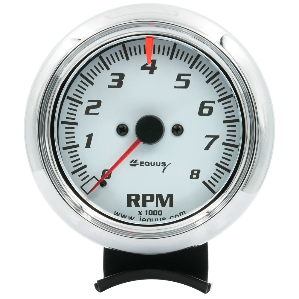 EQUUS 3-3/8 Dia Tachometer 8000 RPM White Dial EQUUS