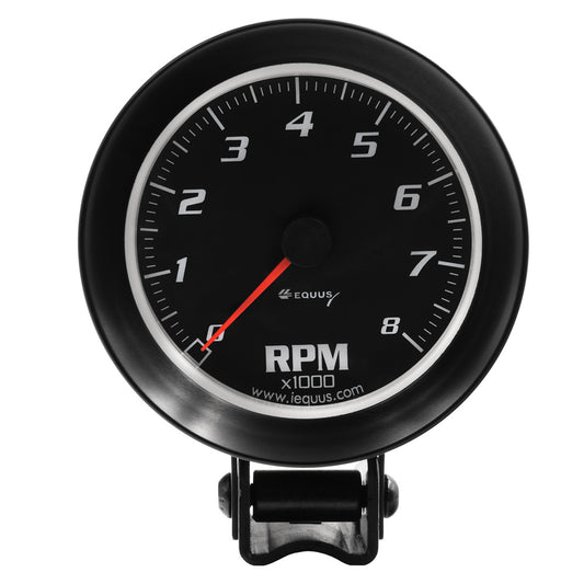 EQUUS 3-3/8 Dia Tachometer 8000 RPM Black Dial EQUUS