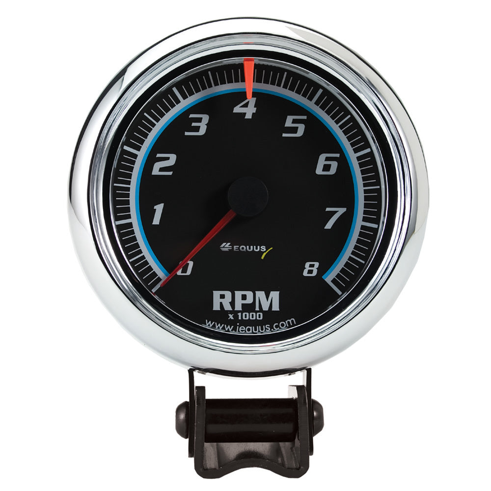 EQUUS 3-3/8 Dia Tachometer 8000 RPM Black Dial EQUUS