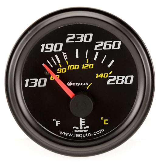 EQUUS 2.0 Dia Water Temp Gauge Black  130-280 EQUUS