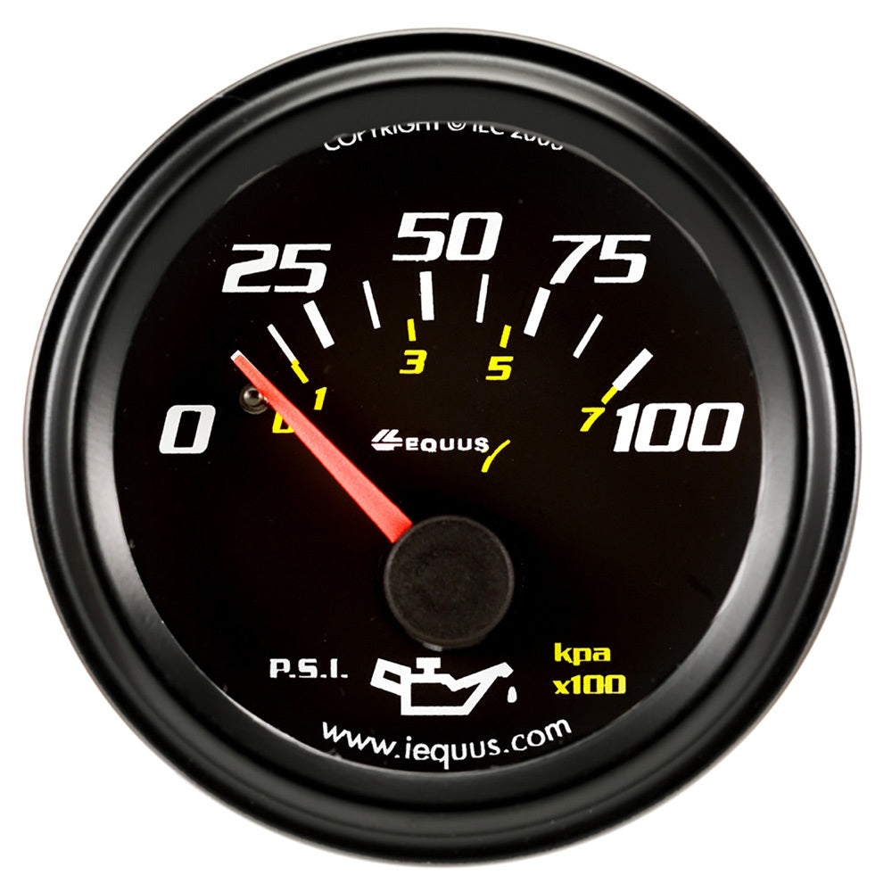 EQUUS 2.0 Dia Oil Pressure Gauge Black  0-100psi EQUUS