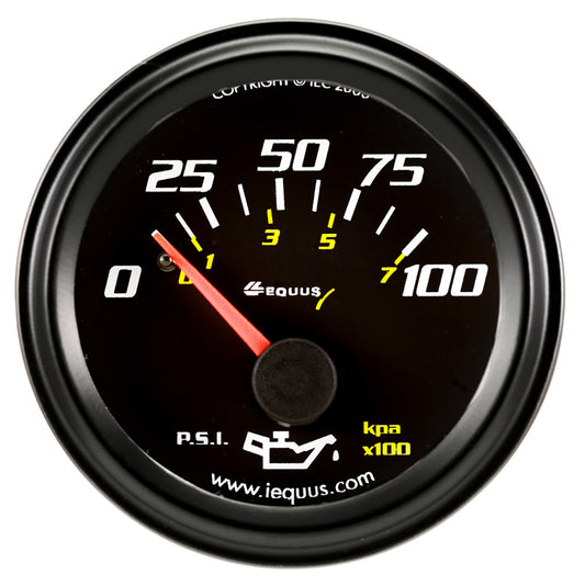 EQUUS 2.0 Dia Oil Pressure Gauge Black  0-100psi EQUUS