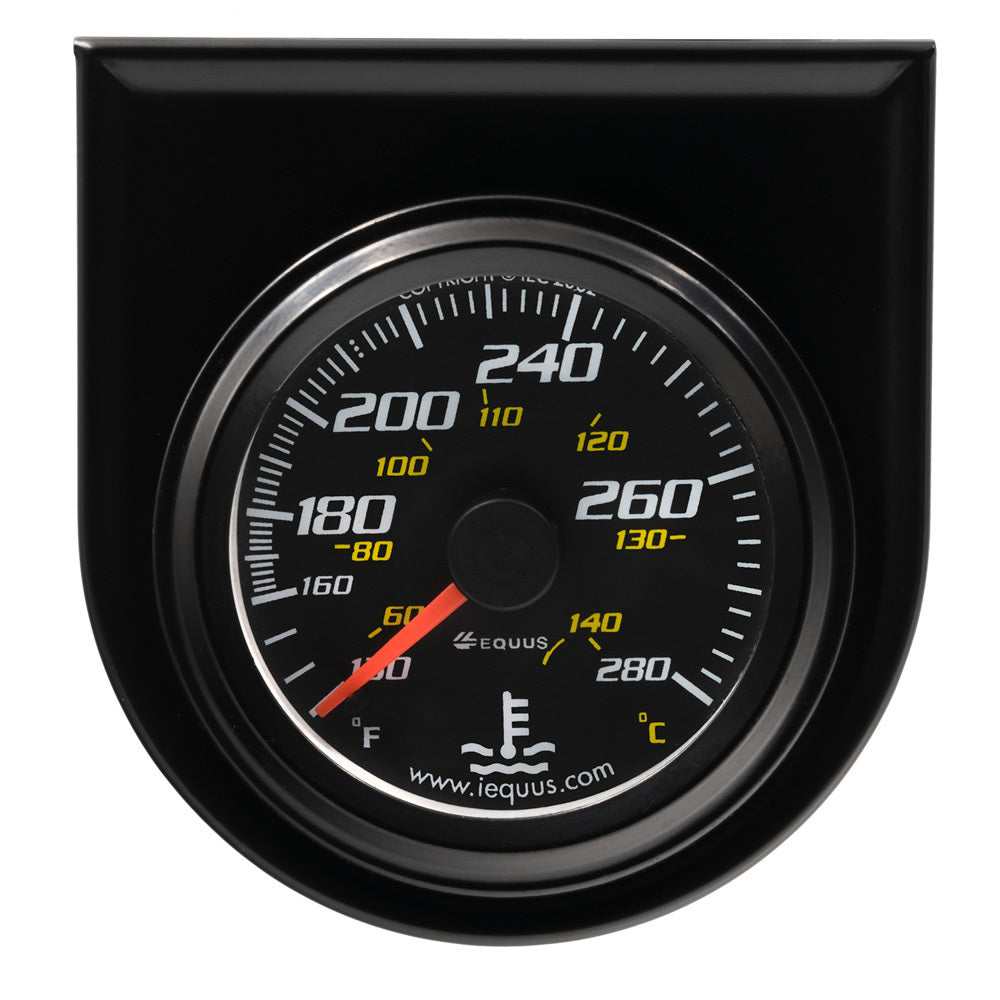 EQUUS 2.0 Dia Water Temp Gauge Black  130-280 EQUUS