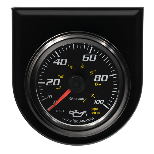 EQUUS 2.0 Dia Oil Pressure Gauge Black  0-100psi EQUUS