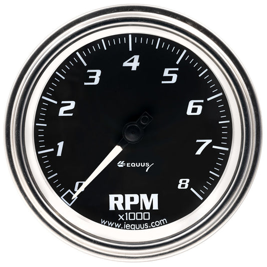 EQUUS 3-3/8 Dia Tachometer 8000 RPM Chrome EQUUS