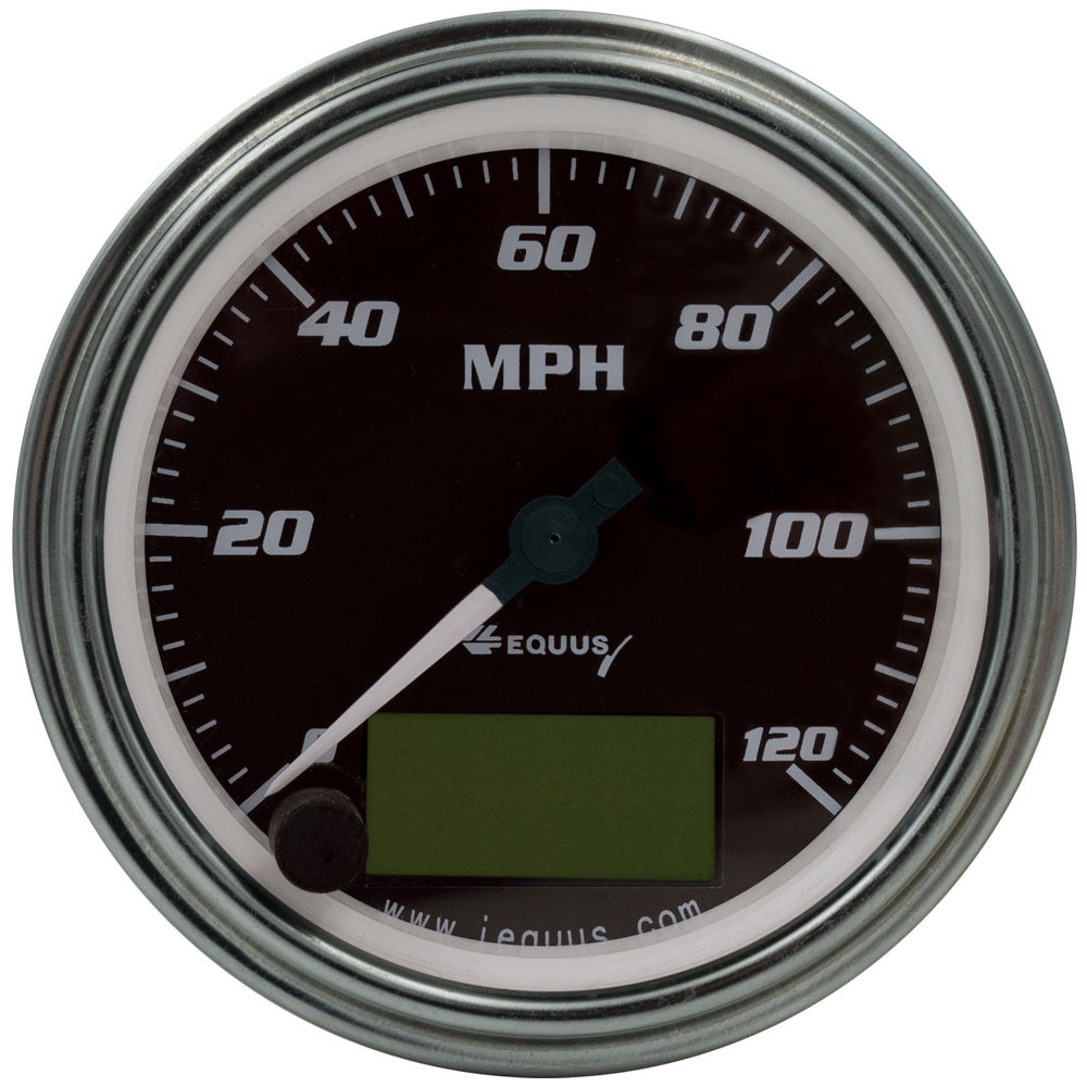 EQUUS 3-3/8 Dia Speedometer 0-120 MPH Chrome Elec EQUUS