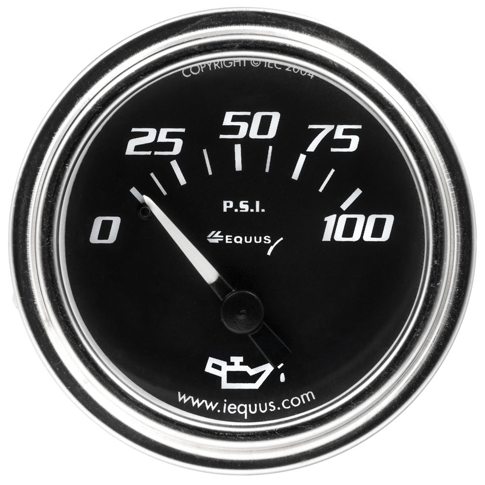 EQUUS 2.0 Dia Oil Pressure Gauge Chrome  0-100psi EQUUS