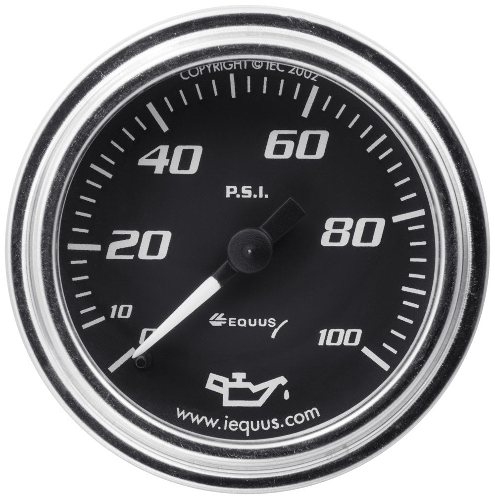 EQUUS 2.0 Dia Oil Pressure Gauge Chrome  0-100psi EQUUS