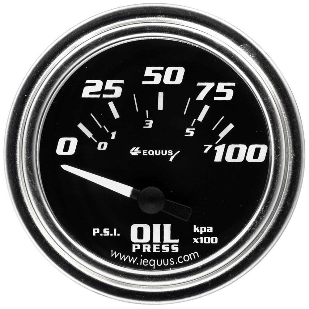 EQUUS 2.0 Dia Oil Pressure Gauge Chrome  0-100psi EQUUS