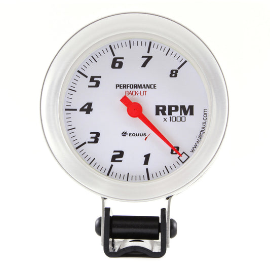 EQUUS 3-3/8 Dia Tachometer 8000 RPM Silver EQUUS