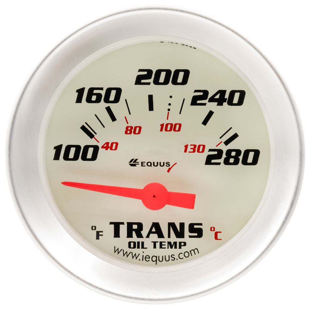 EQUUS 2.0 Dia Trans Temp Gauge Silver  100-280 EQUUS