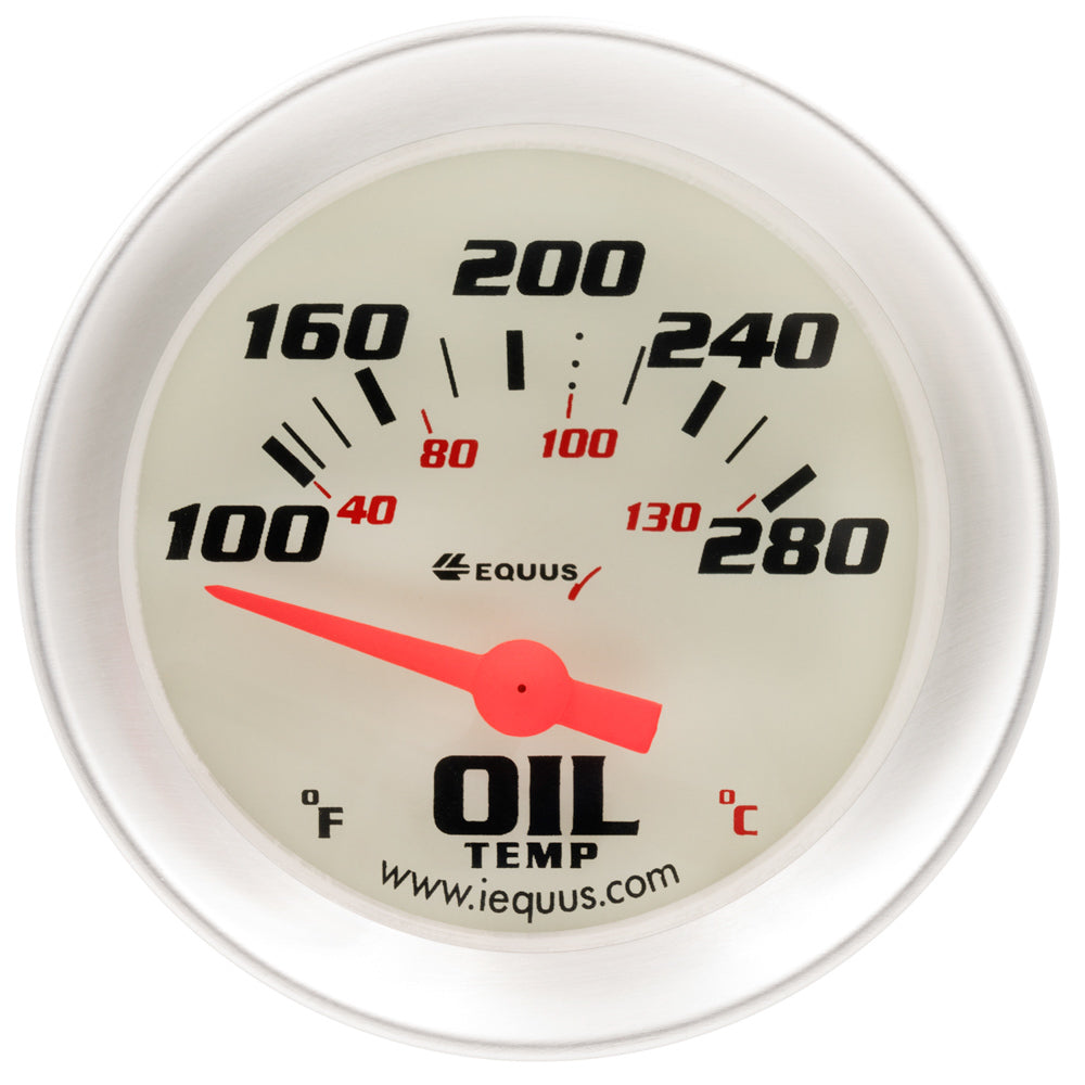 EQUUS 2.0 Dia Oil Temp Gauge Silver  100-280 EQUUS