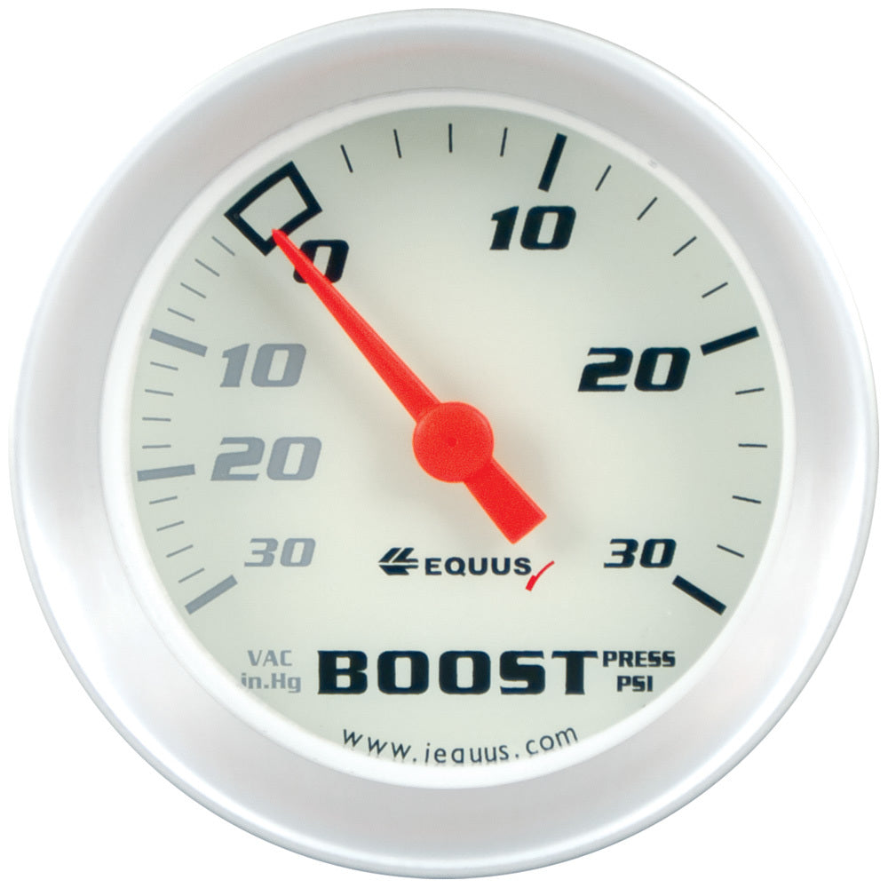 EQUUS 2.0 Dia Vacuum/Boost Gauge Silver 30 HG/30 PS EQUUS