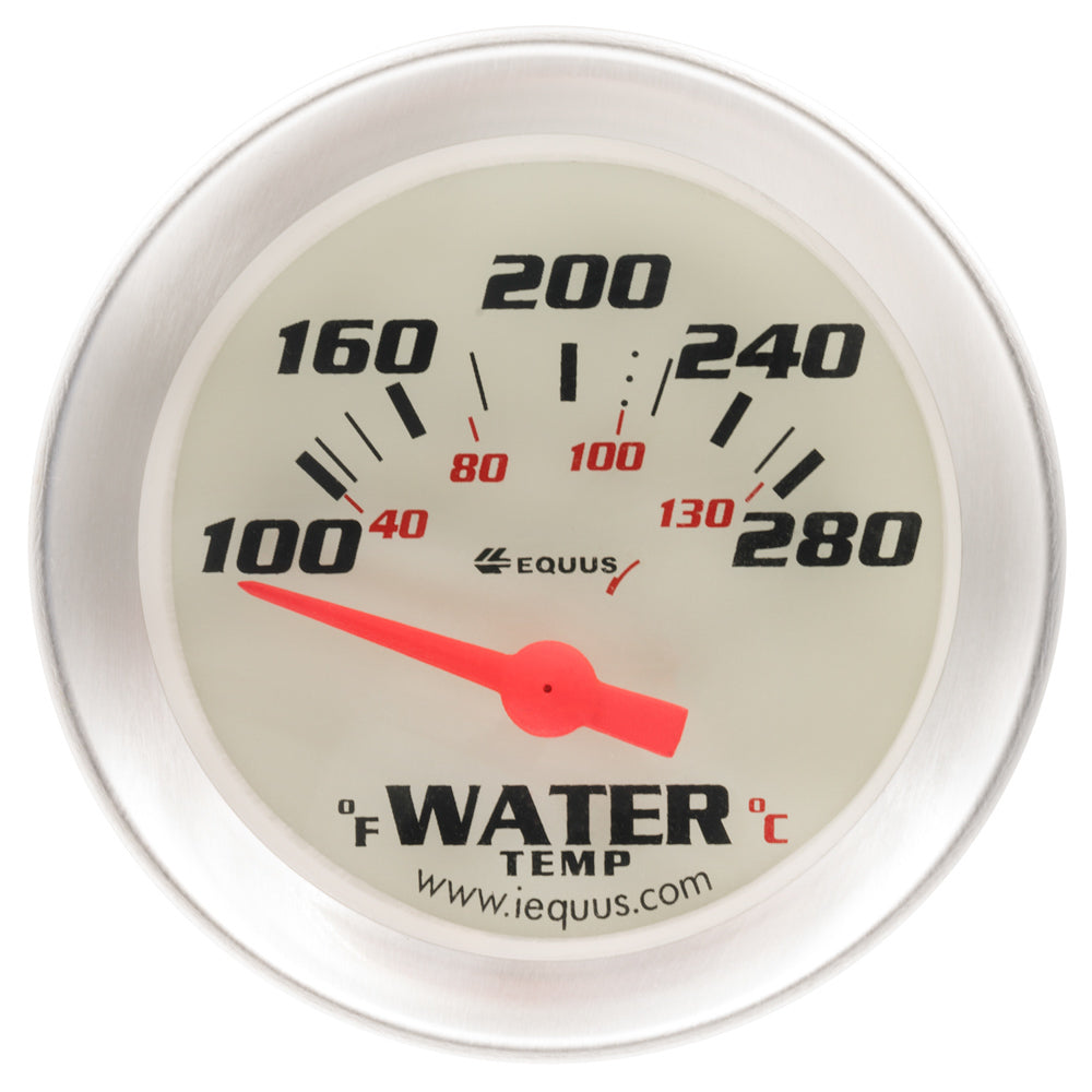 EQUUS 2.0 Dia Water Temp Gauge Silver  100-280 EQUUS