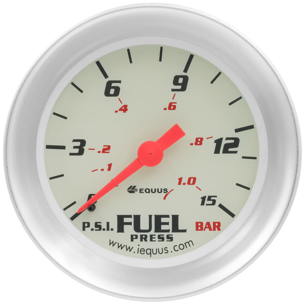 EQUUS 2-5/8 Dia Fuel Pressure Gauge 0-15 Psi EQUUS