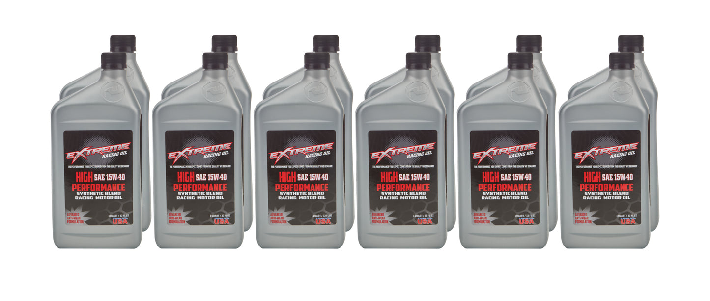 EXTREME RACING OIL 15W40 Synthetic Blend 12 x 1 Quart EXTREME RACING OIL