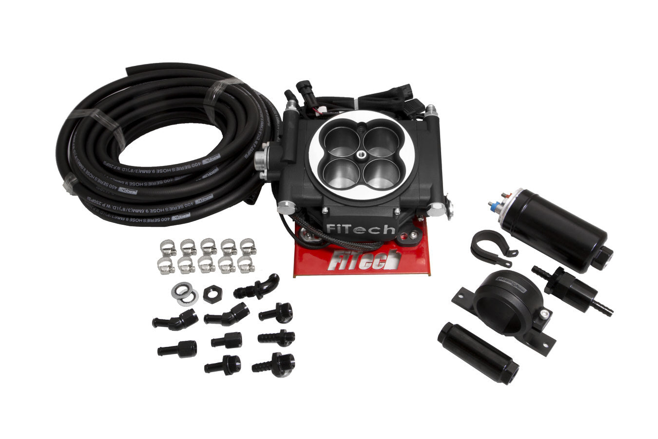 FiTECH FUEL INJECTION Go EFI 4 Master Kit System Black Finish FiTECH FUEL INJECTION