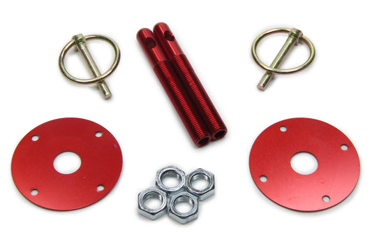 FIVESTAR Hood Pin Kit  3/8in Alum Red 2-pack FIVESTAR