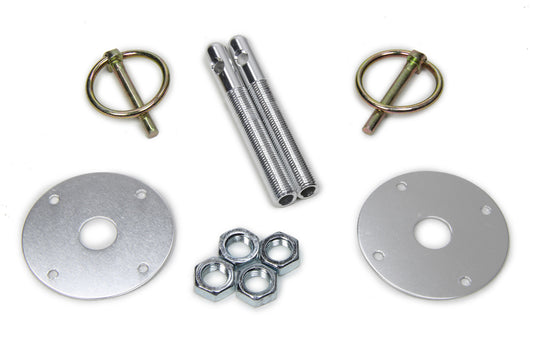 FIVESTAR Hood Pin Kit  3/8in Alum Silver 2-pack FIVESTAR