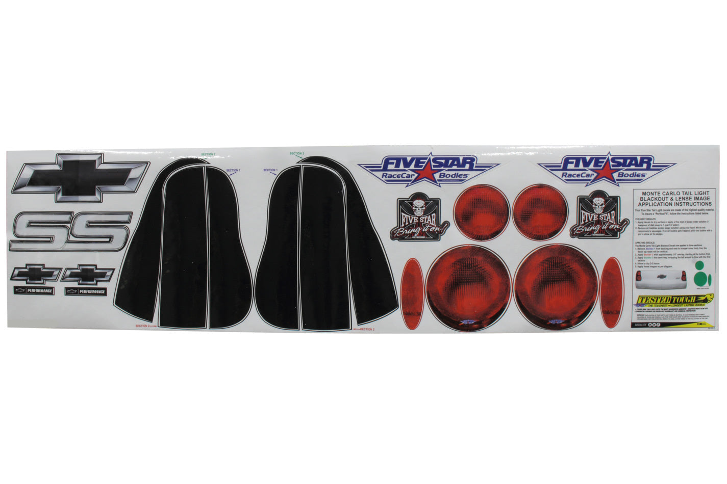 FIVESTAR 00 M/C Tailight Decals FIVESTAR